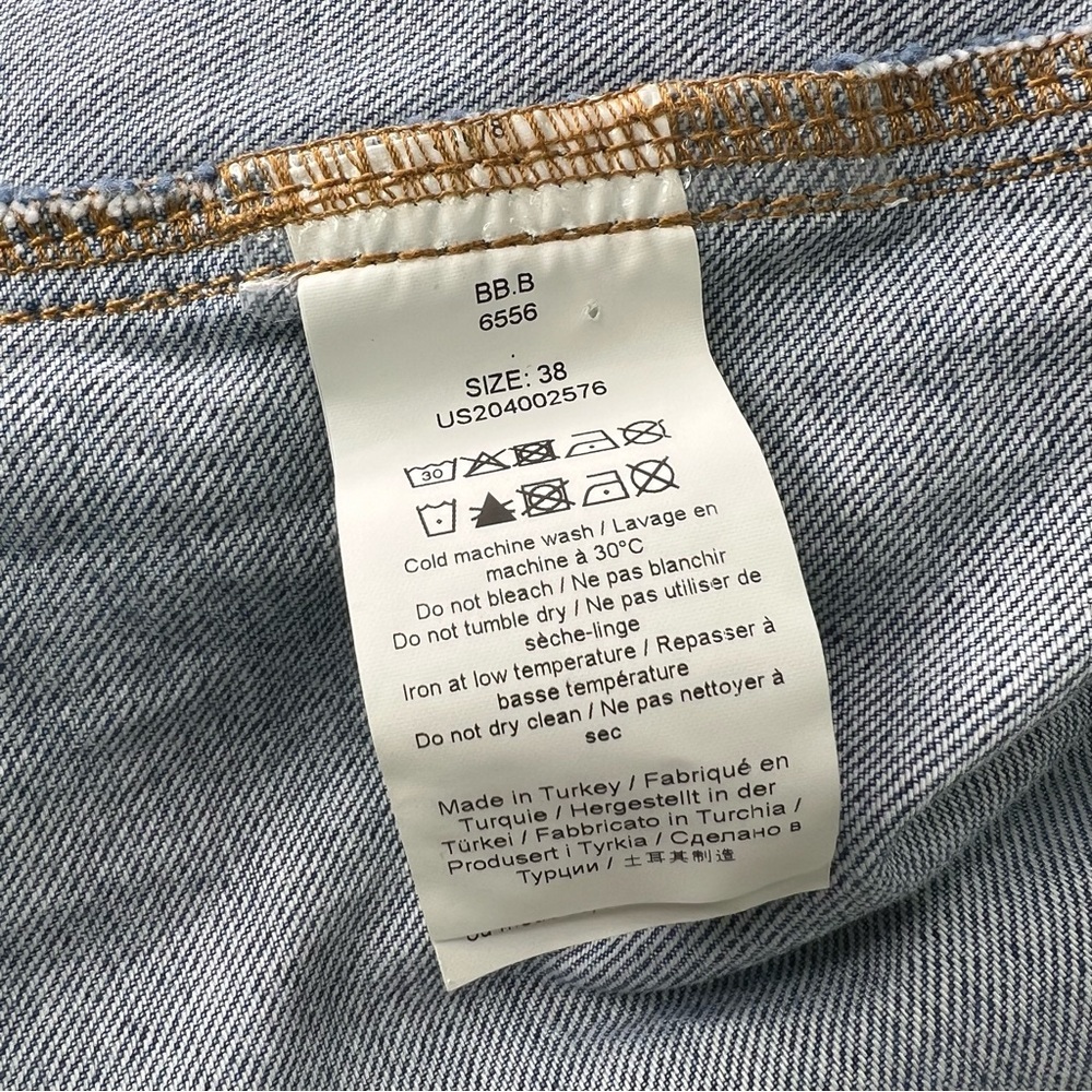 GANNI Cutline Bleach Two-Tone Blue Denim Organic Cotton Midi Dress EU 38 US6 - Picture 14 of 16